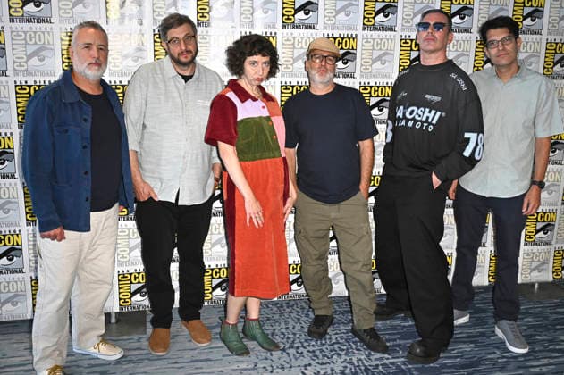 Larry Murphy, Eugene Mirman, Kristen Schaal, H. Jon Benjamin, John Roberts und Dan Mintz beim Photocall zur Animationsserie Bob s Burgers auf der San Diego Comic-Con International 2026 im Hilton Bayfront Hotel. San Diego, 25.07.2026 *** Larry Murphy, Eugene Mirman, Kristen Schaal, H Jon Benjamin, John Roberts, and Dan Mintz at the photo call for the animated series *Bob s Burgers* at San Diego Comic-Con International 2026 at the Hilton Bayfront Hotel in San Diego, July 25, 2026 Foto:xD.xStarbuckx xFuturexImagex burgers_6731