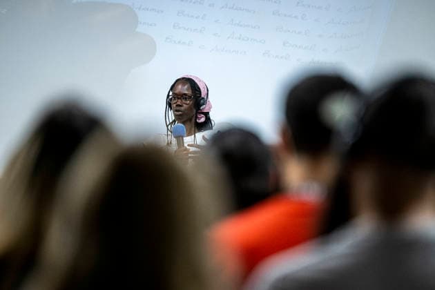 French-Senegalese film director and screenwriter Ramata-Toulaye Sy speaks during the 52nd annual Summer Film School festival in Uherske Hradiste, Czech Republic, July 26, 2026. (CTKxPhoto RadekxPetrasek) CTKPhotoF202607260002301  CTKPhotoF202607260002301