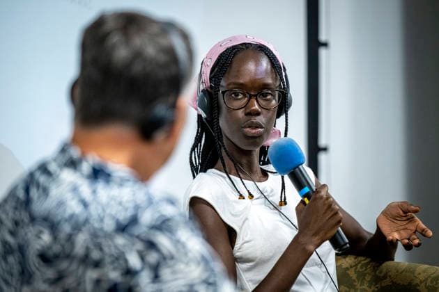 French-Senegalese film director and screenwriter Ramata-Toulaye Sy speaks during the 52nd annual Summer Film School festival in Uherske Hradiste, Czech Republic, July 26, 2026. (CTKxPhoto RadekxPetrasek) CTKPhotoF202607260002801  CTKPhotoF202607260002801