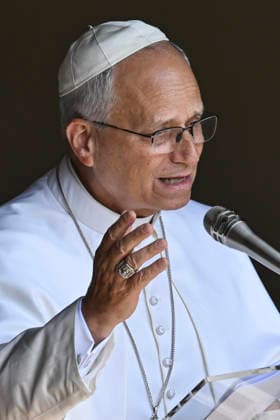 July 26, 2026, Italy, Italy: Pope Leo XIV delivers the Angelus prayer from the entrance of the Apostolic Palace overlooking Piazza della Liberta at the Papal summer residence in Castel Gandolfo, near Rome, Italy, 26 July 2026. ANSA RICCARDO ANTIMIANI. Italy Italy  - ZUMAa110 20260726_zaf_a110_017 Copyright: xRiccardoxAntimianix
