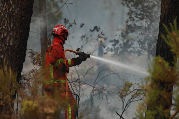 Wildfire continues to spread in France’s Gironde department GIRONDE, FRANCE - JULY 26: Firefighting operations continue as a major wildfire spreads across forest areas near Audenge in the Gironde department of southwestern France on July 26, 2026. Mohamad Salaheldin Abdelghani Alsayed Anadolu Gironde France. Editorial use only. Please get in touch for any other usage.  Copyright: x2026xAnadoluxMohamadxSalaheldinxAbdelghanixAlsayedx