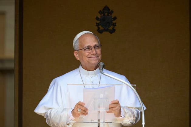 ITALY - POPE LEO XIV LEADING THE ANGELUS PRAYER IN CASTEL GANDOLFO NEAR ROME - 2026 7 26 Italy, Castel Gandolfo , Vatican, 2026 7 26 Pope Leo XIV leading the Angelus prayer in Castel Gandolfo near Rome, EDITORIAL USE ONLY - NO BOOKS Copyright: xVATICANxMEDIAx