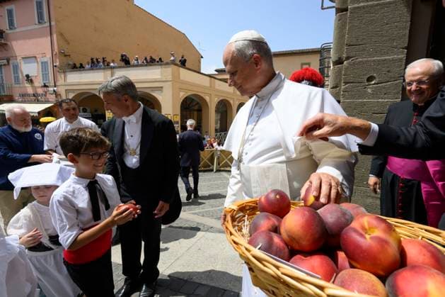 ITALY - POPE LEO XIV LEADING THE ANGELUS PRAYER IN CASTEL GANDOLFO NEAR ROME - 2026 7 26 Italy, Castel Gandolfo , Vatican, 2026 7 26 Pope Leo XIV leading the Angelus prayer in Castel Gandolfo near Rome, EDITORIAL USE ONLY - NO BOOKS Copyright: xVATICANxMEDIAx
