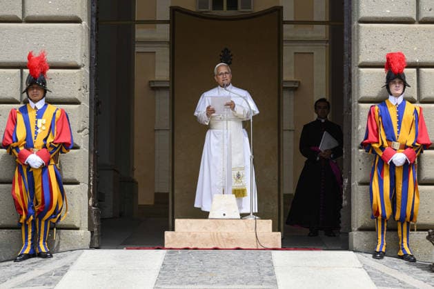Pope Leo XIV Leads the Angelus Prayer In Castel Gandolfo - Italy Pope Leo XIV leads the Angelus prayer in Castel Gandolfo, near Rome, Italy where he is taking a summer break, on July 26, 2026. Photo by (EV) Matteo Pernaselci Vatican Media ABACAPRESS.COM Castel Gandolfo Italy  Copyright: xABACAx