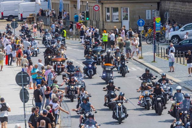 Biker Parade Harley Days Dresden, große Ausfahrt durch die Stadt, Dresden Sachsen Deutschland *** Harley Days Dresden Biker Parade, a big ride through the city, Dresden, Saxony, Germany