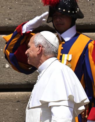 July 26, 2026 - Pope Leo XIV delivers Angelus prayer from the entrance of the Apostolic Building in Castel Gandolfo. EvandroInetti_via ZUMA Wire Rome Italy  - ZUMAi15_ 20260726_zaf_i15_011 Copyright: xEvandroxInettix