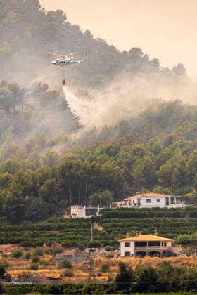 The fire in Vall d’Uixó has forced more than 15 towns to evacuate A helicopter during efforts to extinguish the wildfire, on July 26, 2026, in Betxí, Castellón, Valencian Community, Spain. There are 15,000 people evacuated due to the fire that broke out this Saturday in the Castellón town of Vall d’Uixó, which has led to the evacuation of 16 municipalities and neighborhoods. JULY 26, 2026 FOREST FIRE IN BECHÍ Carme Ripollé Vall d’Uixó, Castellón, Valencian Community Vall d’Uixó, Castellón, Valencian Community Spain  Copyright: xCarmexRipollÃ sx 7688754