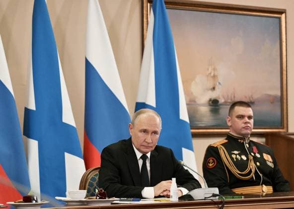 Russia Putin North Western Federal District 9212218 26.07.2026 Russian President Vladimir Putin attends a reception marking Navy Day at the Admiralty headquarters in St. Petersburg, Russia. Alexei Danichev Sputnik St. Petersburg Russia  Copyright: xAlexeixDanichevx