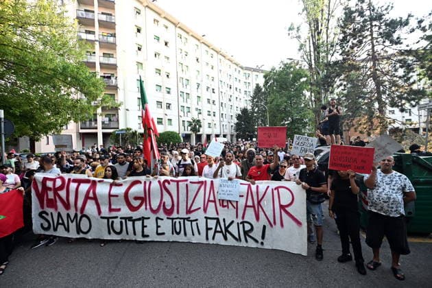 IPA87020617 - Bologna: Death of Abderrahim Fakir; Protest in Bologna’s Pilastro neighborhood; Hundreds Join the March: Truth and Justice for Fakir  Copyright: xGiannixSchicchix xGiannixSchicchix 87020617