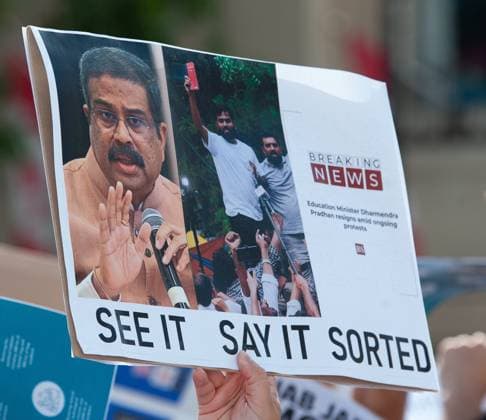 Solidarity Demonstration For Indian Student Protests Trafalgar Square London UK 26 July 2026 Solidarity Demonstration For Indian Student Protests Trafalgar Square London UK 26 July 2026, Credit:Dwayne Brown Avalon  Copyright: xDwaynexBrownx xAvalonx 1118953772