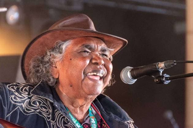 July 26, 2026, Corsham, Wiltshire, England: Kankara Nagarra, an Aborigine from the desert of Western Australia, sings Gospel Blues. Now in her eighties, her songs provide powerful testimony about her life and members of her community. She performed WOMAD Festival to a packed audience. Corsham England  - ZUMAr169 20260726_zip_r169_047 Copyright: xRodxHarbinsonx