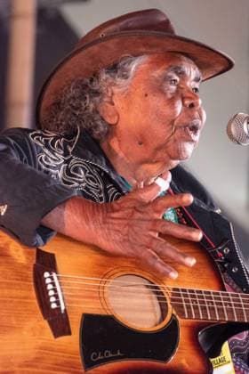July 26, 2026, Corsham, Wiltshire, England: Kankara Nagarra, an Aborigine from the desert of Western Australia, sings Gospel Blues. Now in her eighties, her songs provide powerful testimony about her life and members of her community. She performed WOMAD Festival to a packed audience. Corsham England - ZUMAr169 20260726_zip_r169_046 Copyright: xRodxHarbinsonx