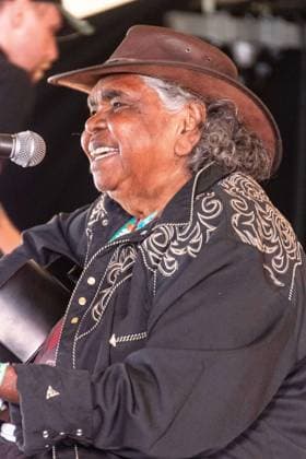 July 26, 2026, Corsham, Wiltshire, England: Kankara Nagarra, an Aborigine from the desert of Western Australia, sings Gospel Blues. Now in her eighties, her songs provide powerful testimony about her life and members of her community. She performed WOMAD Festival to a packed audience. Corsham England - ZUMAr169 20260726_zip_r169_049 Copyright: xRodxHarbinsonx