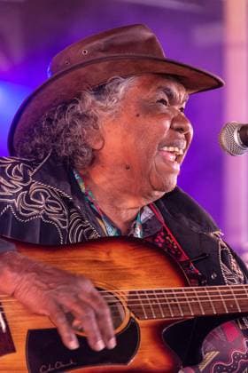 July 26, 2026, Corsham, Wiltshire, England: Kankara Nagarra, an Aborigine from the desert of Western Australia, sings Gospel Blues. Now in her eighties, her songs provide powerful testimony about her life and members of her community. She performed WOMAD Festival to a packed audience. Corsham England  - ZUMAr169 20260726_zip_r169_052 Copyright: xRodxHarbinsonx