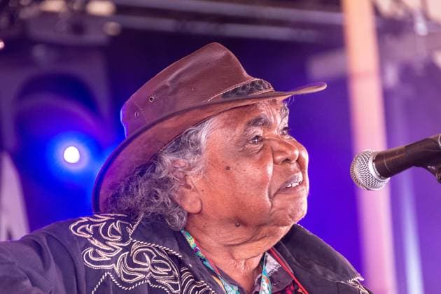 July 26, 2026, Corsham, Wiltshire, England: Kankara Nagarra, an Aborigine from the desert of Western Australia, sings Gospel Blues. Now in her eighties, her songs provide powerful testimony about her life and members of her community. She performed WOMAD Festival to a packed audience. Corsham England - ZUMAr169 20260726_zip_r169_050 Copyright: xRodxHarbinsonx