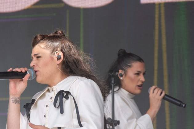 July 26, 2026, Corsham, Wiltshire, England: Tanxugueiras includes three women from the province of Galicia in Spain. The trio sang powerful songs at WOMAD Festival, with modern pop influences, as well as flavours from their celtic cultural roots. Corsham England  - ZUMAr169 20260726_zip_r169_060 Copyright: xRodxHarbinsonx