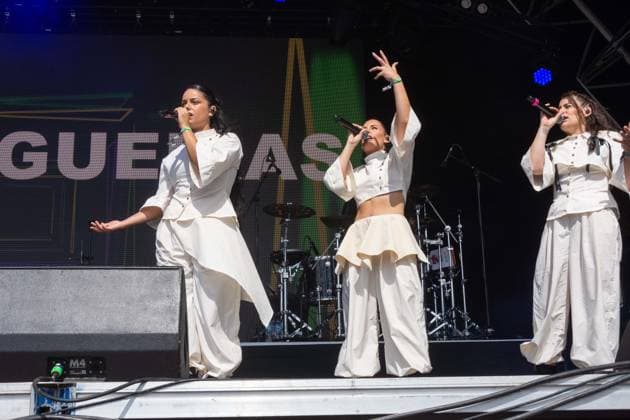 July 26, 2026, Corsham, Wiltshire, England: Tanxugueiras includes three women from the province of Galicia in Spain. The trio sang powerful songs at WOMAD Festival, with modern pop influences, as well as flavours from their celtic cultural roots. Corsham England - ZUMAr169 20260726_zip_r169_057 Copyright: xRodxHarbinsonx