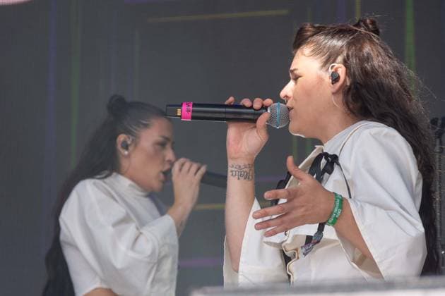 July 26, 2026, Corsham, Wiltshire, England: Tanxugueiras includes three women from the province of Galicia in Spain. The trio sang powerful songs at WOMAD Festival, with modern pop influences, as well as flavours from their celtic cultural roots. Corsham England - ZUMAr169 20260726_zip_r169_059 Copyright: xRodxHarbinsonx