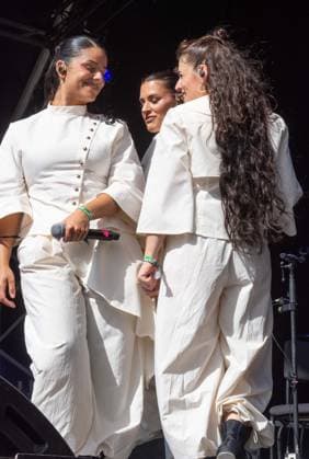 July 26, 2026, Corsham, Wiltshire, England: Tanxugueiras includes three women from the province of Galicia in Spain. The trio sang powerful songs at WOMAD Festival, with modern pop influences, as well as flavours from their celtic cultural roots. Corsham England - ZUMAr169 20260726_zip_r169_063 Copyright: xRodxHarbinsonx