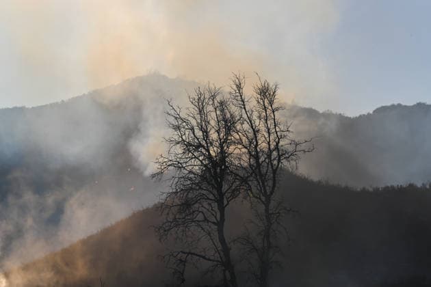 Mines Fire of wildfire continues in Santa Clara County of California SANTA CLARA COUNTY, CALIFORNIA - JULY 26: A view of burning area as crews battle with wildfire named as Mines Fire in Santa Clara County, California on July 26, 2026. Tayfun Coskun Anadolu California United States. Editorial use only. Please get in touch for any other usage.  Copyright: x2026xAnadoluxTayfunxCoskunx