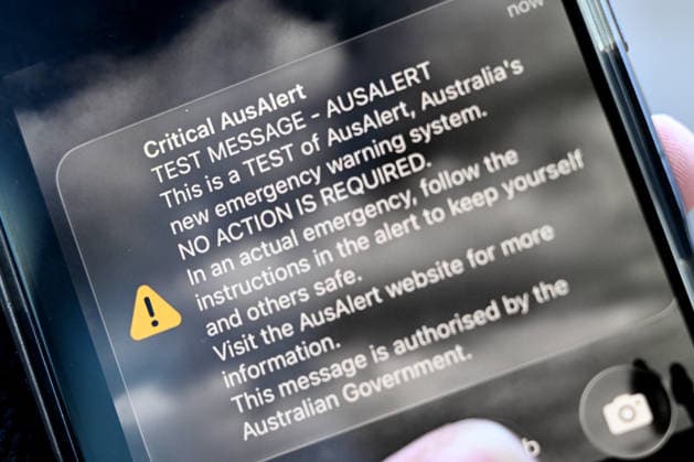 NATIONAL AUSALERT TEST, A critical alert message is seen on a iPhone during a test of the National AusAlert system in Sydney, Monday, July 27, 2026. ( NO ARCHIVING SYDNEY NEW SOUTH WALES AUSTRALIA  Copyright: xBIANCAxDExMARCHIx 20260727121363870720
