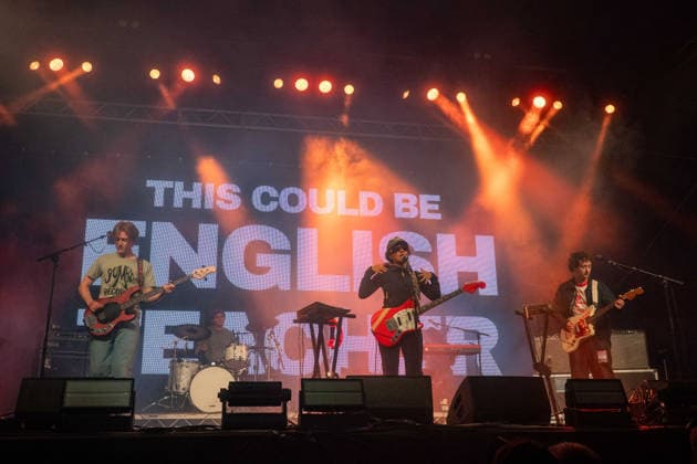 English Teacher in concert at Latitude Festival at Henham Park in Southwold, UK on 26 July 2026 Nicholas Eden, Douglas Frost, Lily Fontaine, Blossom Caldarone, Lewis Whiting performing with English Teacher in concert at Latitude Festival at Henham Park in Southwold, UK on 26 July 2026, Credit:Stephen Keable Avalon UK, Suffolk, Southwold, Henham Park  Copyright: xStephenxKeablex xAvalonx 1119050605