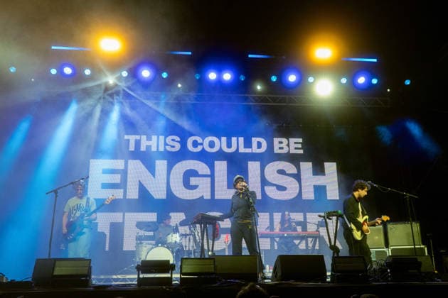 English Teacher in concert at Latitude Festival at Henham Park in Southwold, UK on 26 July 2026 Nicholas Eden, Douglas Frost, Lily Fontaine, Blossom Caldarone, Lewis Whiting performing with English Teacher in concert at Latitude Festival at Henham Park in Southwold, UK on 26 July 2026, Credit:Stephen Keable Avalon UK, Suffolk, Southwold, Henham Park  Copyright: xStephenxKeablex xAvalonx 1119050614