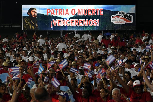 (260727) -- PINAR DEL RIO, July 27, 2026 -- People attend a ceremony marking the 73rd anniversary of the National Rebellion Day in Pinar del Rio, Cuba, July 26, 2026. The National Rebellion Day marks events on July 26, 1953, when late revolutionary leader Fidel Castro and about 100 of his followers attempted to take the Moncada Barracks, the second military fortress of the Fulgencio Batista s dictatorship, in the city of Santiago de Cuba, and the Carlos Manuel de Cespedes Barracks in the nearby town of Bayamo. (Photo by Xinhua) CUBA-PINAR DEL RIO-NATIONAL REBELLION DAY-73RD ANNIVERSARY JoaquinxHernandez 