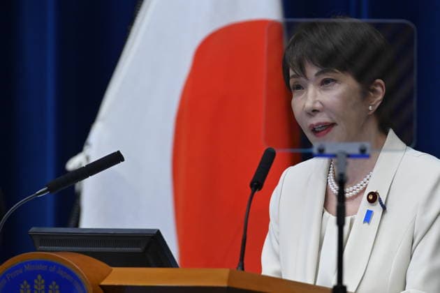Japanese PM Takaichi holds press conference as Cabinet support falls TOKYO, JAPAN - JULY 27: Japanese Prime Minister Sanae Takaichi holds a press conference at the Prime Minister’s Office following the close of the 221st extraordinary session of the Diet, in Tokyo, Japan, on July 27, 2026. David Mareuil Anadolu Tokyo Japan. Editorial use only. Please get in touch for any other usage.  Copyright: x2026xAnadoluxDavidxMareuilx