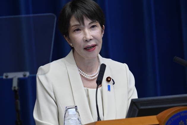 Japanese PM Takaichi holds press conference as Cabinet support falls TOKYO, JAPAN - JULY 27: Japanese Prime Minister Sanae Takaichi holds a press conference at the Prime Minister’s Office following the close of the 221st extraordinary session of the Diet, in Tokyo, Japan, on July 27, 2026. David Mareuil Anadolu Tokyo Japan. Editorial use only. Please get in touch for any other usage.  Copyright: x2026xAnadoluxDavidxMareuilx