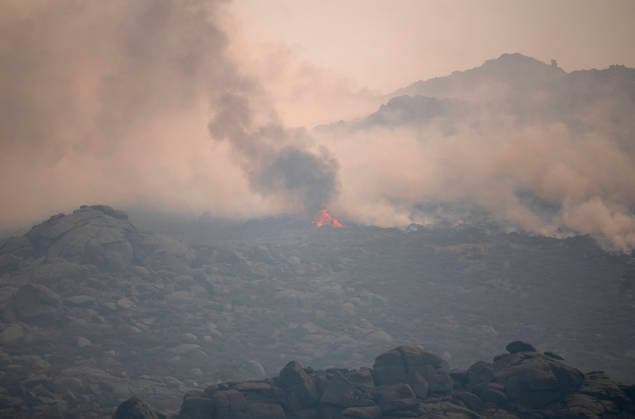 The fire in Ávila is now the largest in Spain’s history, having burned 55,000 hectares. View of the smoke from the wildfire on July 27, 2026, in Mijares, Ávila, Castile and León, Spain. The forest fire in Burgohondo, Ávila, has burned 55,000 hectares, making it the largest fire on record in Spain. Currently, firefighting efforts are focused on two active zones of concern to crews: the Mijares Pass and the area surrounding the municipality of Casillas. JULY 27, 2026 Ávila, Castile and León Ávila, Castile and León, Spain  Copyright: xAlbertoxOrtegax 7689424