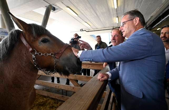 Bart De Wever visits the Libramont Agricultural Fair 2026 LIBRAMONT, BELGIUM - JULY 27 : PM Bart De Wever (N-VA) visits the Libramont Agricultural Fair 2026 ( lunch at the Fair, organised by AKT and reserved for 200 Belgian and Luxembourg CEO s and visit with Christophe Hansen (European Commissioner for Agriculture)) on July 27, 2026 in Libramont, Belgium, 27 07 2026 Libramont Belgium  Copyright: xDidierxLebrunx