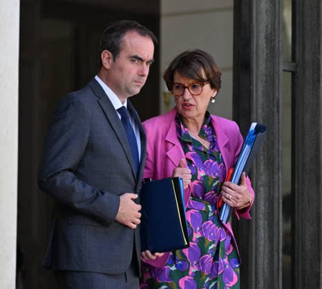 French government weekly cabinet meeting at Elysee Palace in Paris PARIS, FRANCE - JULY 27: French Prime Minister Sebastien Lecornu (L) and French Agriculture Minister Annie Genevard (R) leave after a weekly cabinet meeting at the Elysee Palace in Paris, France on July 27, 2026. Mustafa Yalcin Anadolu Paris France. Editorial use only. Please get in touch for any other usage.  Copyright: x2026xAnadoluxMustafaxYalcinx