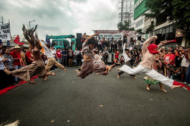 July 27, 2026, Quezon, Metro Manila, Philippines: Numbering in the thousands, multi-sectoral groups marched along Commonwealth Avenue for the Ã¢â‚¬ËœPeopleÃ¢â‚¬â ¢s SONAÃ¢â‚¬â ¢, coinciding with the 5th State of the Nation Address of Pres. Ferdinand Marcos Jr., July 27. Protesters called for greater accountability amidst government impunity, and the rejection of imperialist control of the United States over the Philippines in face of projects such as the Pax Silica Initiative which threatens to intensify issues of displacement and large-scale mining in the country. Quezon Philippines  - ZUMAs383 20260727_zip_s383_001 Copyright: xNathanielxSorianox