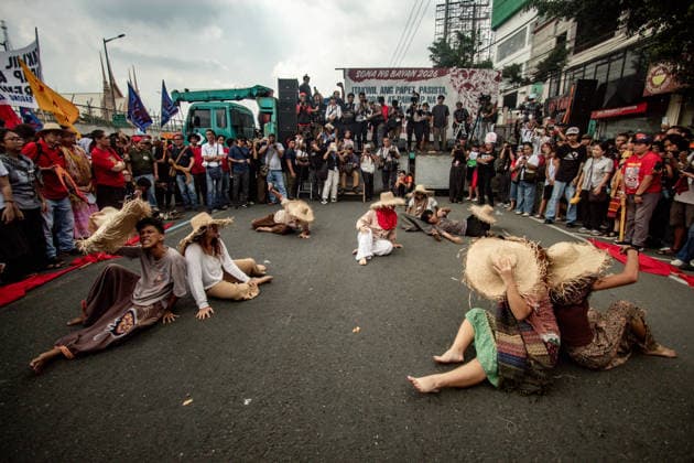 July 27, 2026, Quezon, Metro Manila, Philippines: Numbering in the thousands, multi-sectoral groups marched along Commonwealth Avenue for the Ã¢â‚¬ËœPeopleÃ¢â‚¬â ¢s SONAÃ¢â‚¬â ¢, coinciding with the 5th State of the Nation Address of Pres. Ferdinand Marcos Jr., July 27. Protesters called for greater accountability amidst government impunity, and the rejection of imperialist control of the United States over the Philippines in face of projects such as the Pax Silica Initiative which threatens to intensify issues of displacement and large-scale mining in the country. Quezon Philippines  - ZUMAs383 20260727_zip_s383_003 Copyright: xNathanielxSorianox