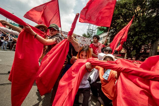 July 27, 2026, Quezon, Metro Manila, Philippines: Numbering in the thousands, multi-sectoral groups marched along Commonwealth Avenue for the Ã¢â‚¬ËœPeopleÃ¢â‚¬â ¢s SONAÃ¢â‚¬â ¢, coinciding with the 5th State of the Nation Address of Pres. Ferdinand Marcos Jr., July 27. Protesters called for greater accountability amidst government impunity, and the rejection of imperialist control of the United States over the Philippines in face of projects such as the Pax Silica Initiative which threatens to intensify issues of displacement and large-scale mining in the country. Quezon Philippines  - ZUMAs383 20260727_zip_s383_018 Copyright: xNathanielxSorianox