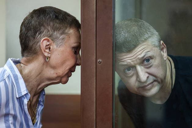 RUSSIA, MOSCOW - JULY 27, 2026: Businessman Sergei Borodin (R) appears for a hearing at Simonovsky District Court on bribery charges. Borodin is a subject of a criminal investigation against Russia s former defence minister Timur Ivanov. The court found Borodin guilty and sentenced him to 8 years in prison. Mikhail Tereshchenko TASS  95531472