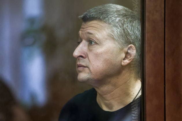 RUSSIA, MOSCOW - JULY 27, 2026: Businessman Sergei Borodin appears for a hearing at Simonovsky District Court on bribery charges. Borodin is a subject of a criminal investigation against Russia s former defence minister Timur Ivanov. The court found Borodin guilty and sentenced him to 8 years in prison. Mikhail Tereshchenko TASS  95531826