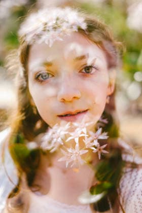 Ethereal double exposure portrait of a girl and blossoms Milwaukee, Wisconsin, United States R_WVNP260723D-2059309-01 ,model released, Symbolfoto ,property released