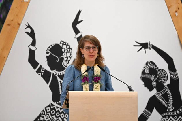 Verena SCHAEFFER, Schäffer, Minister for Children, Youth, Family, Equality, Refugees, and Integration of the State of North Rhine-Westphalia, during her speech at the Hindu temple festival in Hamm, at the Sri Kamadchi Ampal Temple in Hamm-Uentrop, July 26, 2026