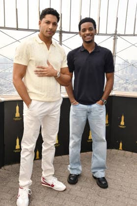 NEW YORK, NY - JULY 27: Michael Evans Behling and Nathaniel Logan McIntyre at the Empire State Building to Celebrate the Final Season of ˜All American™ on the CW on July 27, 2026 in New York City. Copyright: xmpi099 MediaPunchx