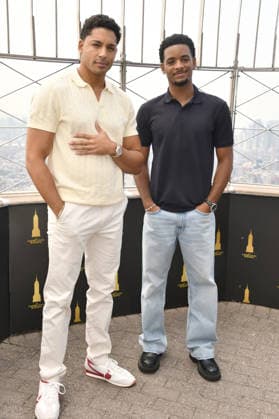 NEW YORK, NY - JULY 27: Michael Evans Behling and Nathaniel Logan McIntyre at the Empire State Building to Celebrate the Final Season of ˜All American™ on the CW on July 27, 2026 in New York City. Copyright: xmpi099 MediaPunchx
