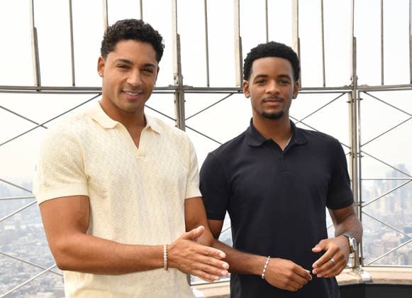 NEW YORK, NY - JULY 27: Michael Evans Behling and Nathaniel Logan McIntyre at the Empire State Building to Celebrate the Final Season of ˜All American™ on the CW on July 27, 2026 in New York City. Copyright: xmpi099 MediaPunchx