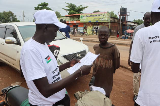 July 27, 2026, Juba, Ces Juba, South Sudan: Boda boda (motorcycle taxi) drivers line up and prepare to join the awareness procession organized by the National Elections Commission in Juba , South Sudan, on July 27, 2026. The boda bodas accompanied the NEC loudspeaker vehicle as it departed from Rainbow Square to tour the streets of Juba, spreading voter education messages ahead of the official launch of the nationwide civic and voter education campaign on July 27, 2026. Juba South Sudan - ZUMAb132 20260727_zip_b132_010 Copyright: xSamirxBolx