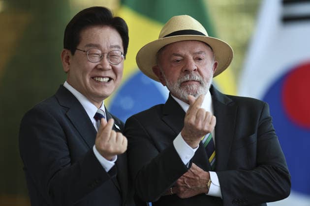 South Korean President Lee Jae Myung visits Brazil BRASILIA, BRAZIL - JUL 27: Brazilian President Luiz Inacio Lula da Silva meets with South Korean President Lee Jae Myung at the Alvorada Palace in Brasilia, Brazil, July 27, 2026. Mateus Bonomi Anadolu Brasilia Brazil. Editorial use only. Please get in touch for any other usage.  Copyright: x2026xAnadoluxMateusxBonomix