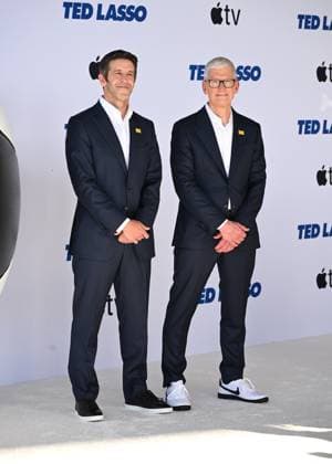 John Ternus, Tim Cook at arrivals for TED LASSO Season 4 Premiere, Academy Museum of Motion Pictures, Los Angeles, CA, July 27, 2026. Photo By: Michael Mattes Everett Collection TED LASSO Season 4 Premiere PUBLICATIONXNOTxINxCANxCHNxFRAxITAxJPNxNORxPOLxRUSxESPxUKxUSA