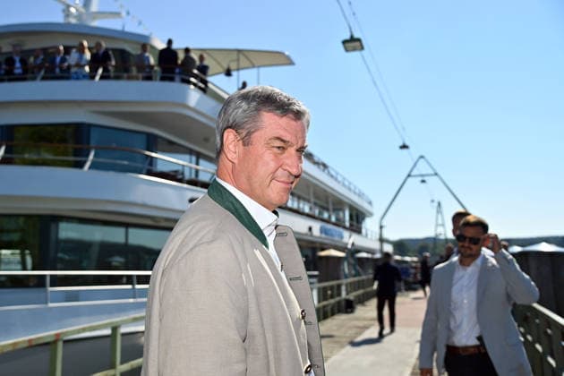 Markus SOEDER (Ministerpraesident Bayern und CSU Vorsitzender) , Einzelmotiv,Halbfigur,halbe Figur- Das Bayerische Kabinett tagt am 28.07.2026 auf der MS Starnberg auf dem Starnberger See. *** Markus SOEDER, Minister-President of Bavaria and CSU Chairman, single image, half-length portrait. The Bavarian Cabinet meets on July 28, 2026, aboard the MS Starnberg on Lake Starnberg.