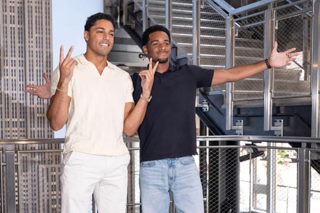 July 27, 2026, New York, New York, USA: MICHAEL EVANS BEHLING and NATHANIEL LOGAN MCINTYRE visit the Empire State Building in New York to celebrate the eighth and final season of All American on the CW. 28 July 2026 New York USA  - ZUMAa265 20260727_zep_a265_020 Copyright: xEricxAcquayex