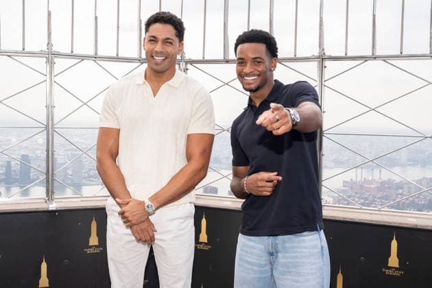 July 27, 2026, New York, New York, USA: MICHAEL EVANS BEHLING and NATHANIEL LOGAN MCINTYRE visit the Empire State Building in New York to celebrate the eighth and final season of All American on the CW. 28 July 2026 New York USA  - ZUMAa265 20260727_zep_a265_053 Copyright: xEricxAcquayex