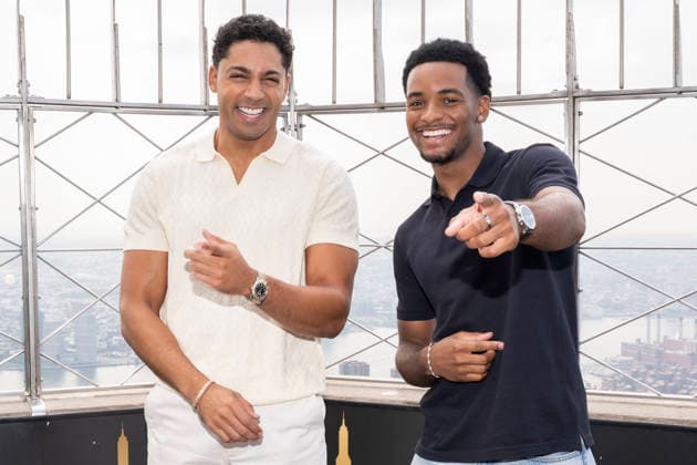 July 27, 2026, New York, New York, USA: MICHAEL EVANS BEHLING and NATHANIEL LOGAN MCINTYRE visit the Empire State Building in New York to celebrate the eighth and final season of All American on the CW. 28 July 2026 New York USA  - ZUMAa265 20260727_zep_a265_054 Copyright: xEricxAcquayex